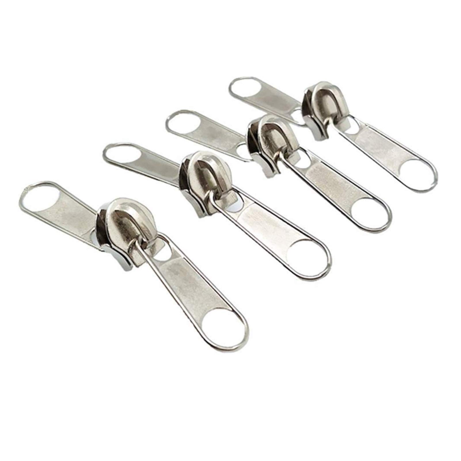 suwaki, Zamek błyskawiczny, prosty i stylowy 100 szt. 5# metalowy srebrny dwustronny nylonowy suwak suwakowy głowica ściągająca DIY rękodzieło torba bagażowa do szycia