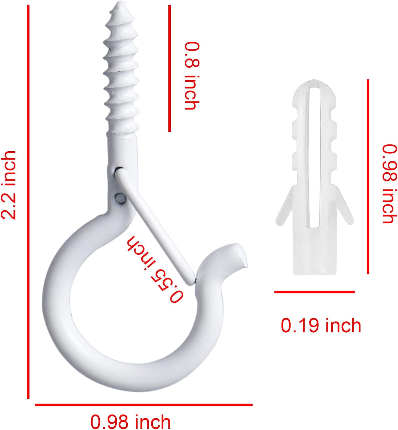 YourGift 18 Pack Q-Hanger Light Hooks, Safety Buckle Design, Wall Cabinet Ceiling Hooks Screw Hooks for Outdoor String Lights, Wire, Plants, Wind Chimes, Holiday Party Decoration Hanging (White)