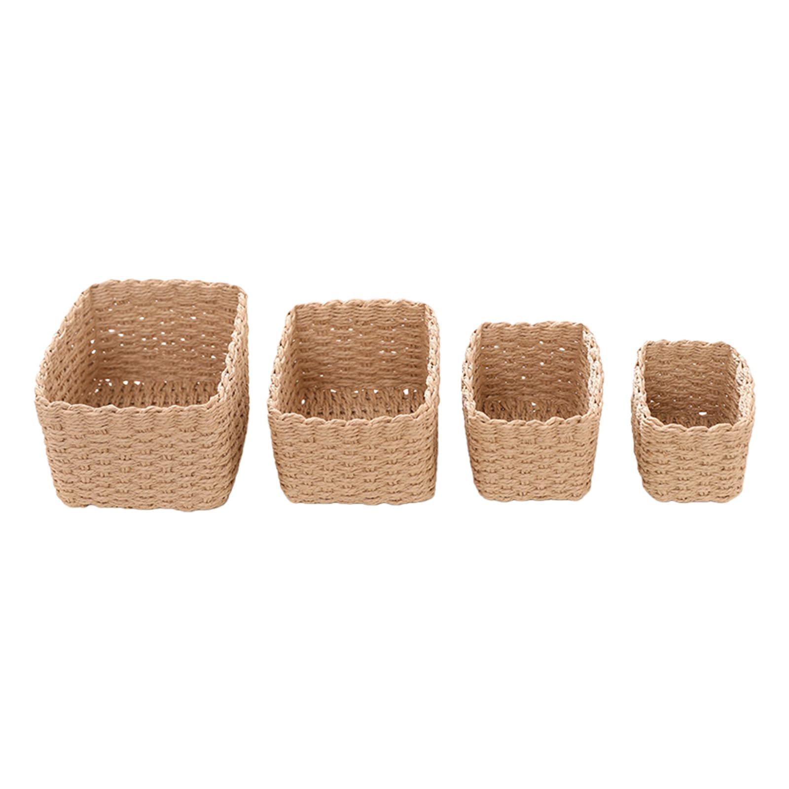 our fave 4 / 5Pcs Multifunctional Woven Baskets Stackable for Natural Materials Storage Space Efficient Home Decors Toy Basket