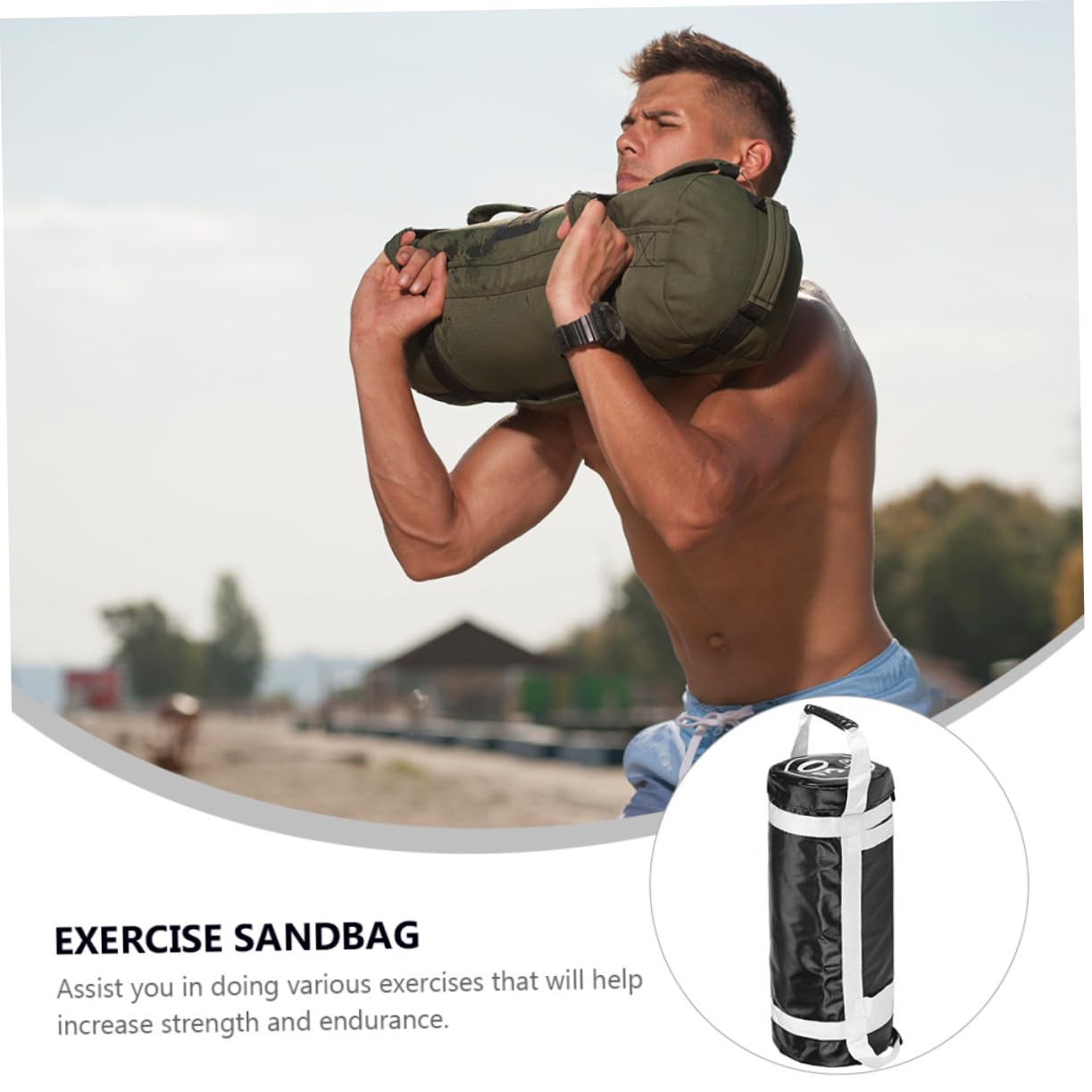 Yardwe Bolsa de Entrenamiento Fitness con Asas Saco de Rellenable de Duradero para Ejercicios de y Resistencia Gimnasio y