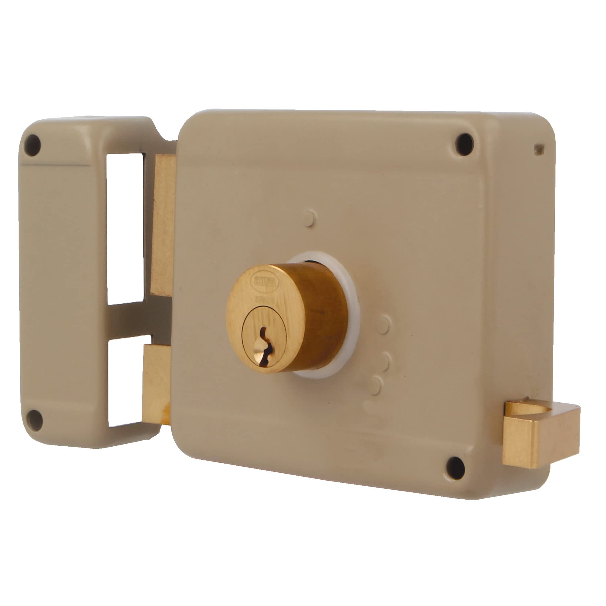 Amig, Left Overlay Lock with Latch Lever, Tongue and Handle for Wooden Doors Mod. 78-100 x 85 mm - Image 3