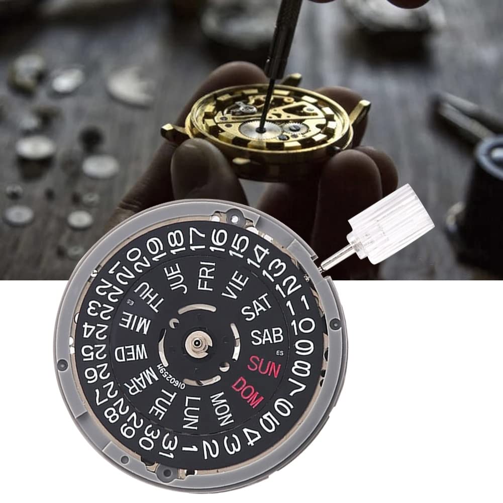 Carriere 1 Pezzo NH36/NH36A Doppio Calendario Orologio Nero Movimento 3 Posizione Orologio Movimento Meccanico Automatico Parti Accessori