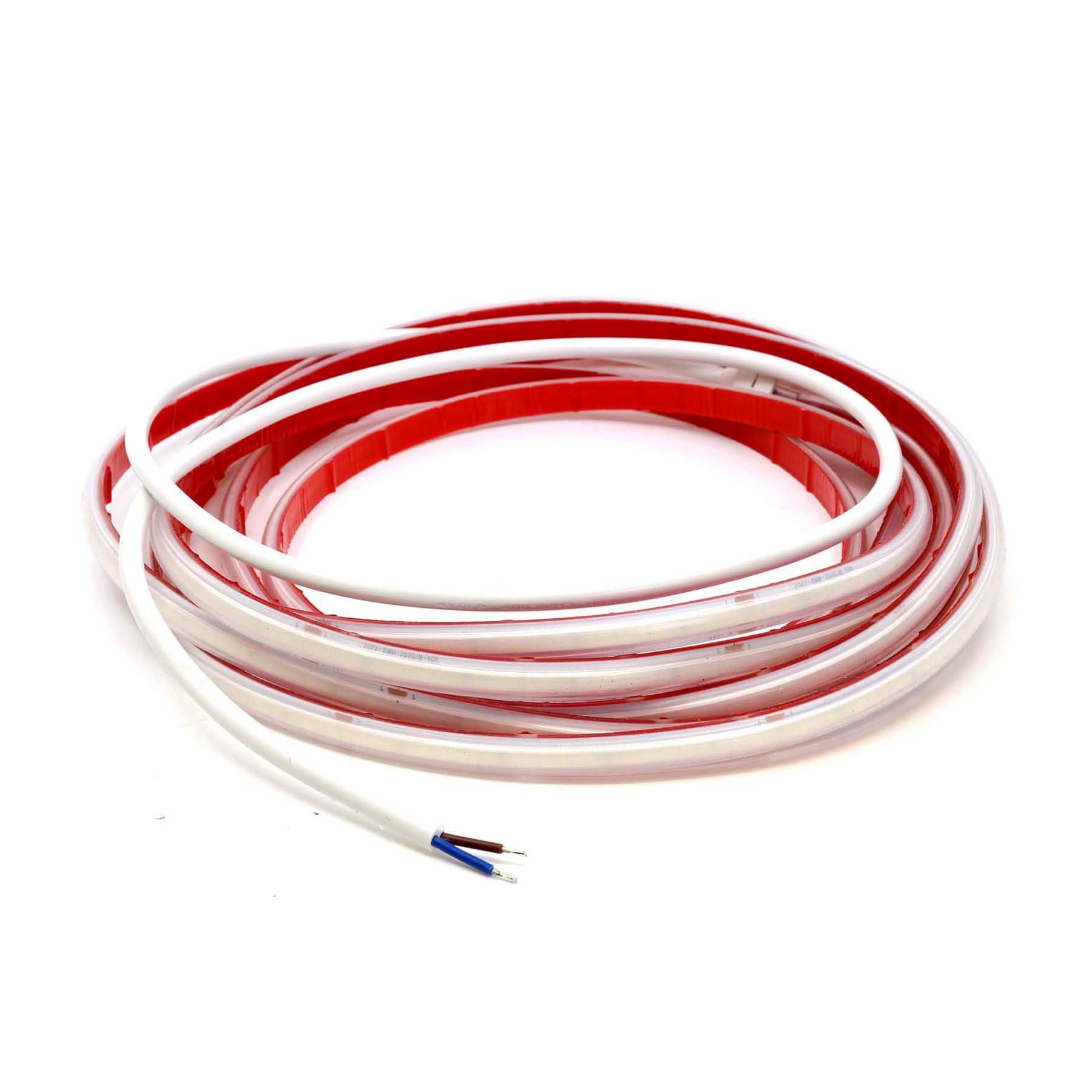 G.W.S® Hard Wiring AC 220V-240V Seamless LED COB Strip Light, IP65 Waterproof, Cuttable Every 10CM, 6M Warm White 3000K
