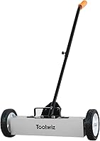 Vista 12 de Toolwiz - Escoba magnética de recogida con ruedas, imán grande de 24 pulgadas, herramienta de limpieza de césped, herramientas para techado, 14,9