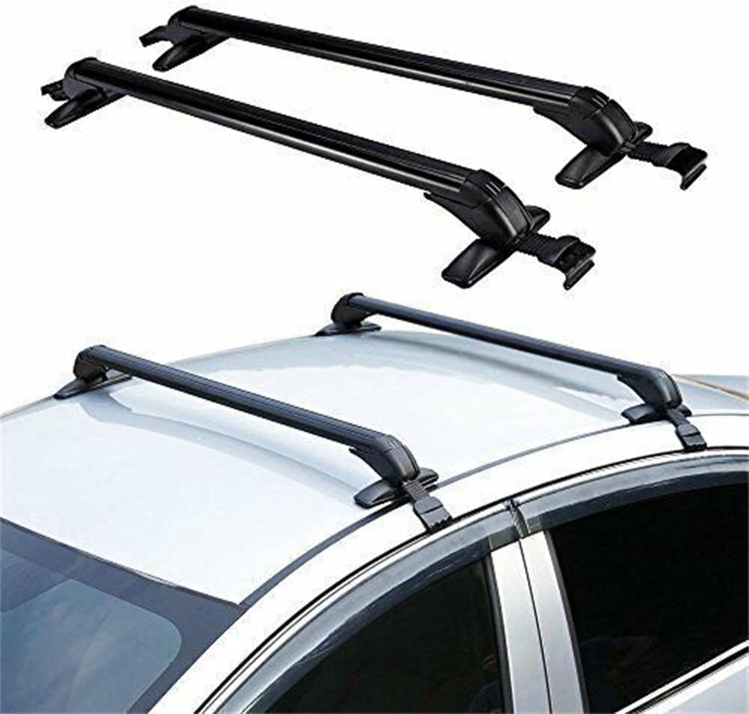 2PCS Top Roof Rack Cross Bar, 39.4" Adjustable Window Frame Lockable Anti-Theft Design Universal Luggage Rack Fits Honda Civic 2006-2020 Car Roof Bars for Car Roof Cross Bar Carrier, 165LBS Max Load