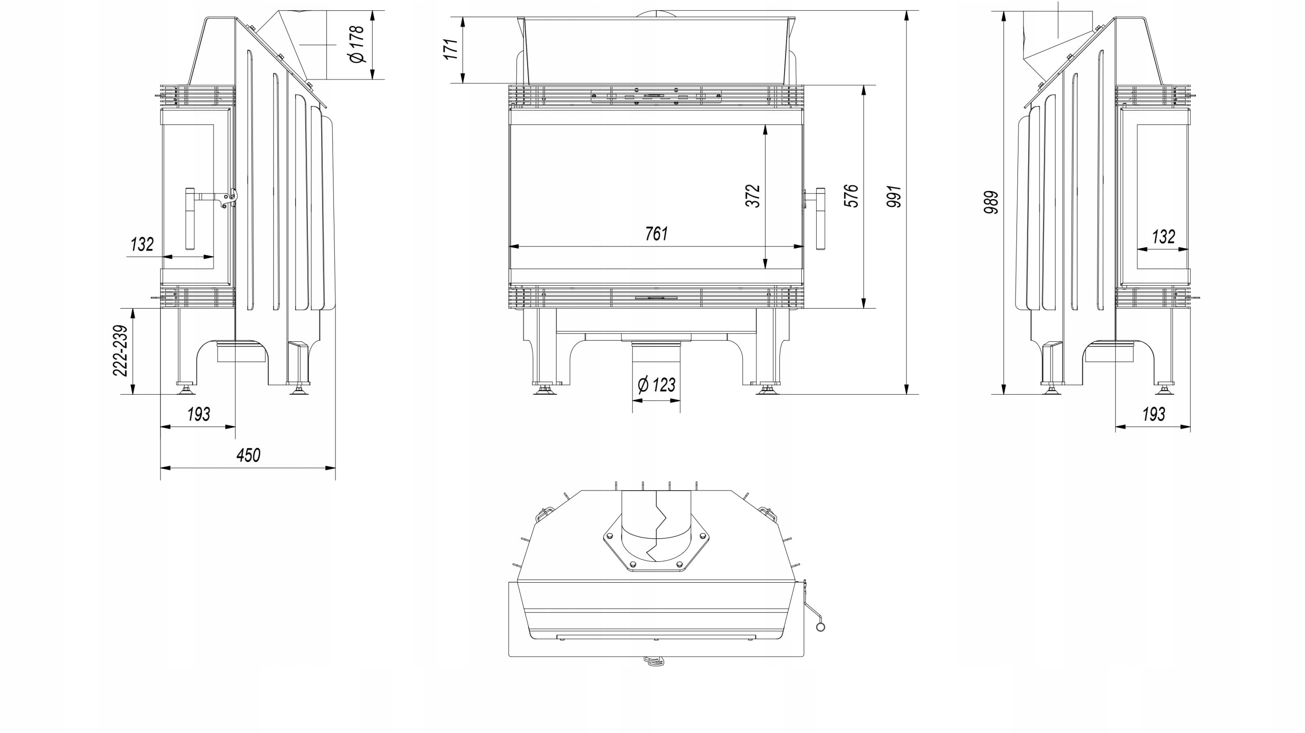 KRATKI Kamin aus Stahl 11 kW Blanka fi 180 Kamineinsatz BImSchV Stufe 2 EEK A