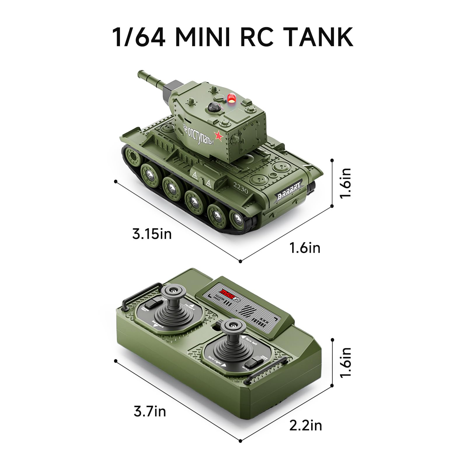 Amazon.co.jp: BRRRRT 1/64 RCバトルタンクセット、赤外線発射機能付き