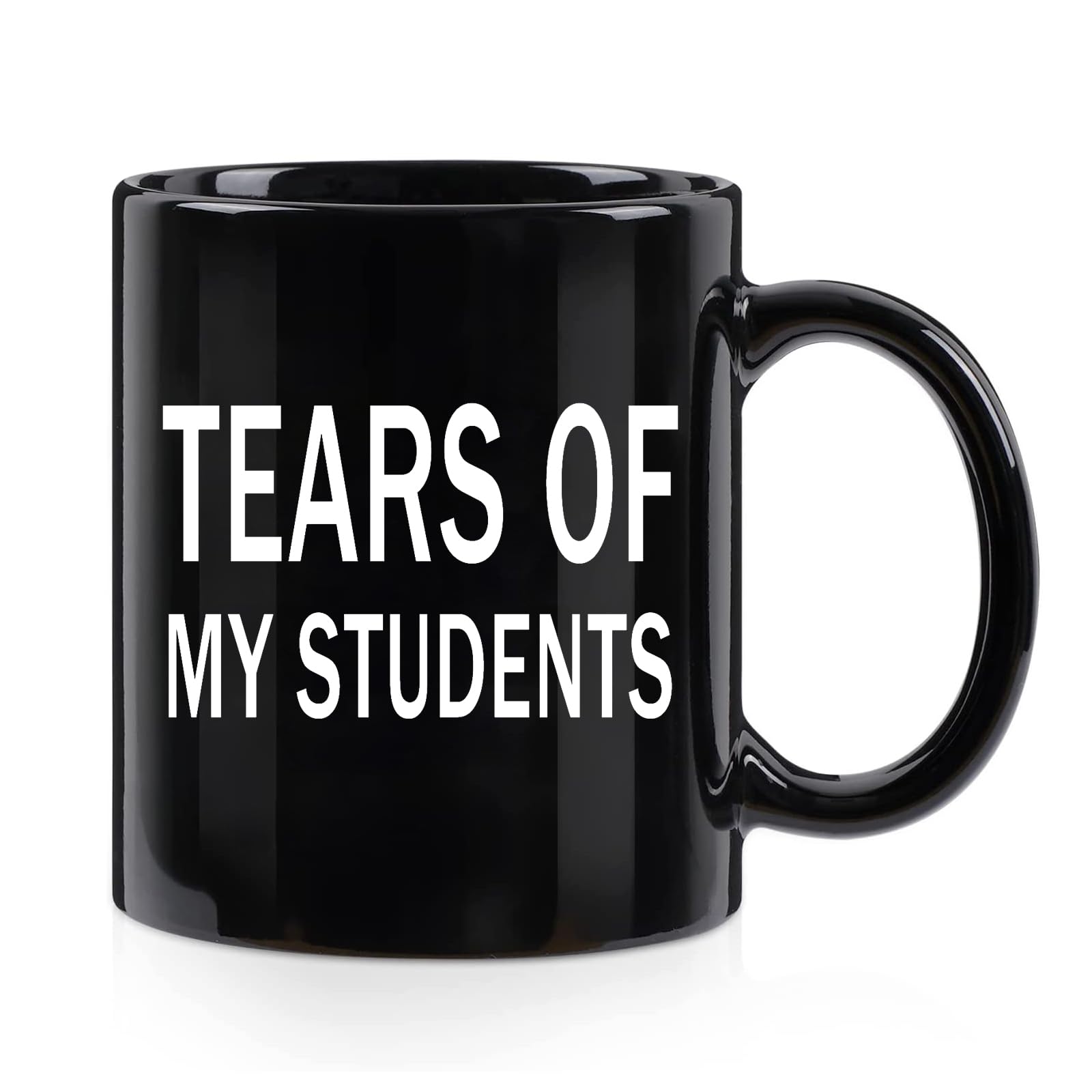 WENSSY Gifts for Teacher, Tears of My Students Mug, Funny College Professor Graduation Appreciation from Student Christmas White Elephant Gifts for Teacher 11 Ounce Black
