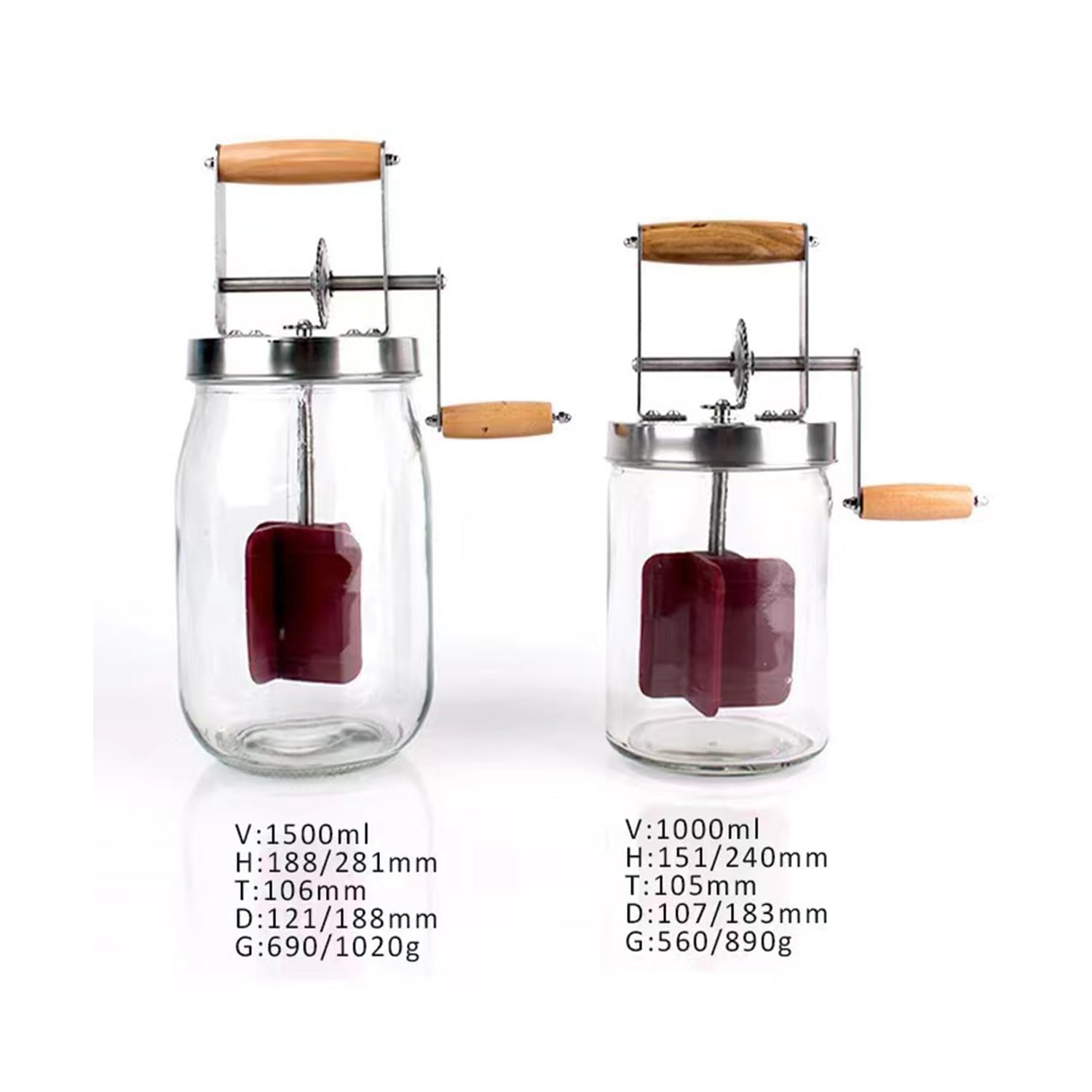 ShowyLive Vintage Glass Butter Churner, Homemade Fresh Butter in Minutes - 1500ml (1.5L)