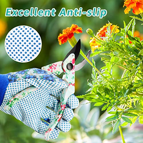 Jumphigh Gardening Gloves For Women, 3 Pairs Floral Garden Gloves Ladies Soft Breathable Yard Work Glove Light Working Gloves (Medium/3 Colors) #TOP3