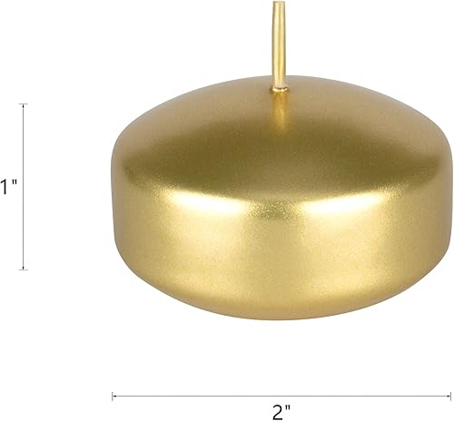Miniatura 2 de Mega Candles 4 velas flotantes doradas sin perfume, velas de cera vertida a mano de 2 pulgadas de diámetro, decoración del hogar, recepciones de