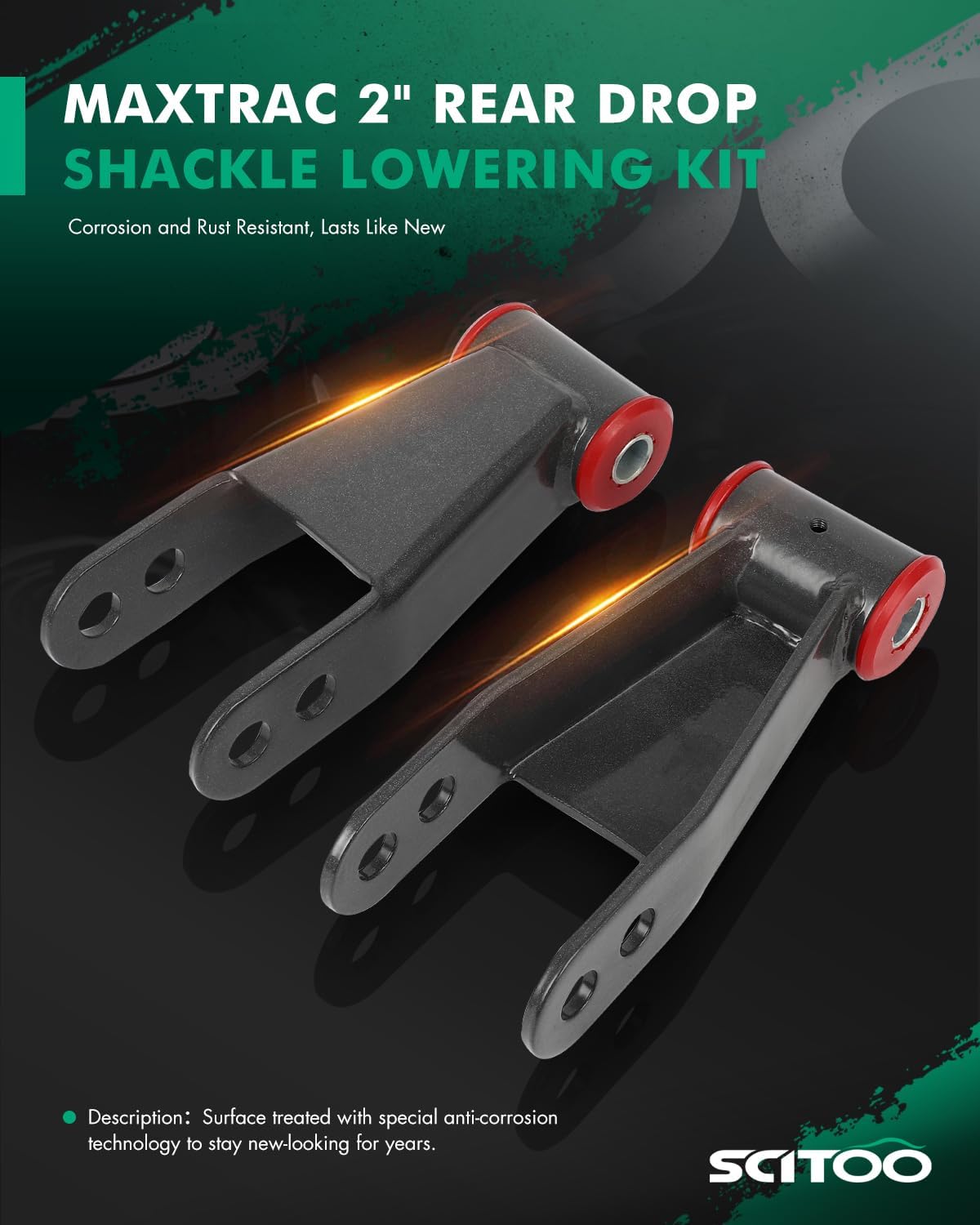 SCITOO Lowering Leveling kit 2" Rear Drop Shackle Compatible With 2004-2018 For Nissan Titan 2Wd For Nissan Titan 4Wd Not For Pro-4X Or Xd Models 415320 leveling shackles Adjustable