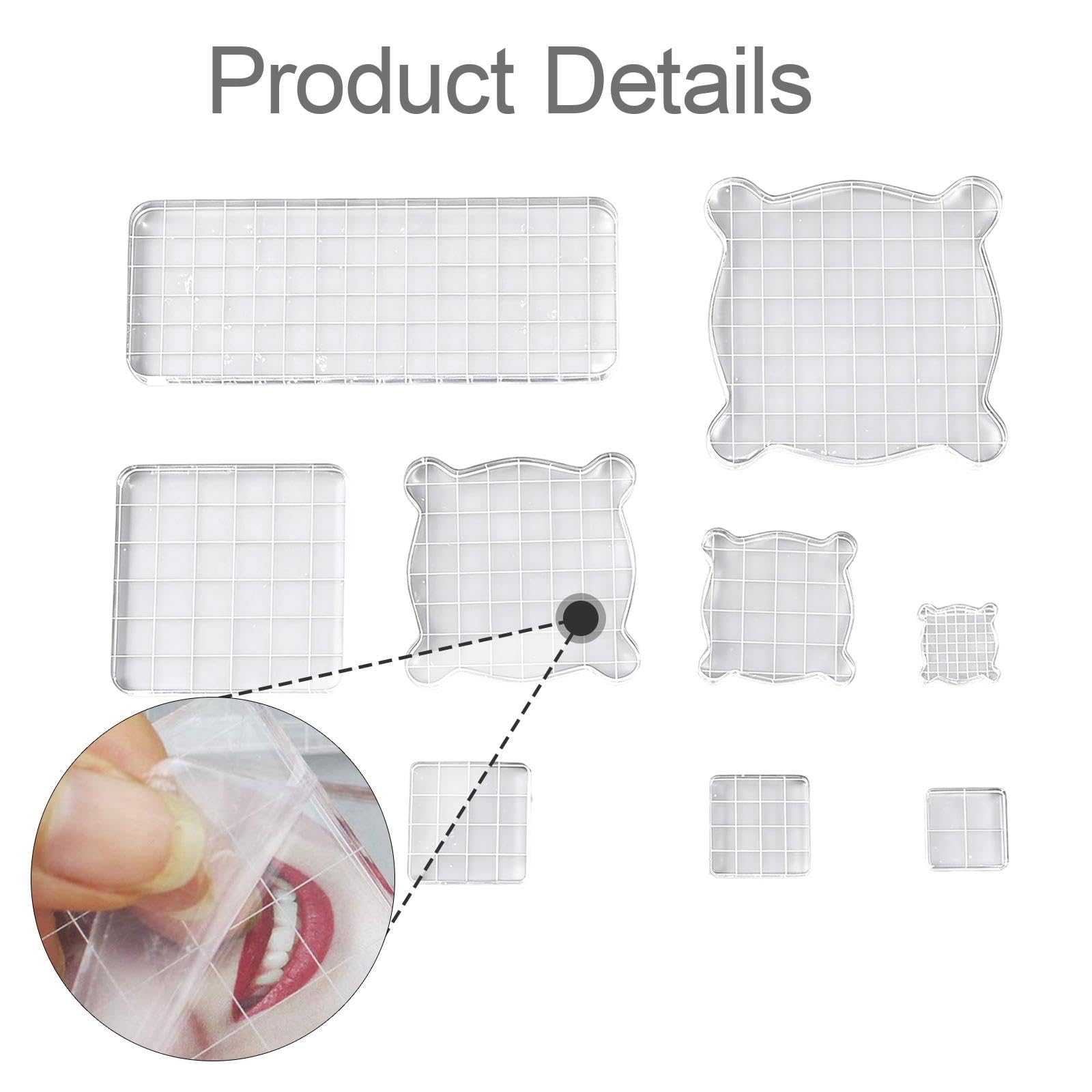 predolo 10 Bloques de Sellos acrílicos para Scrapbooking, Decorativos, multifuncionales, tamaños, Accesorios para Hacer Tarjetas, Transparentes.
