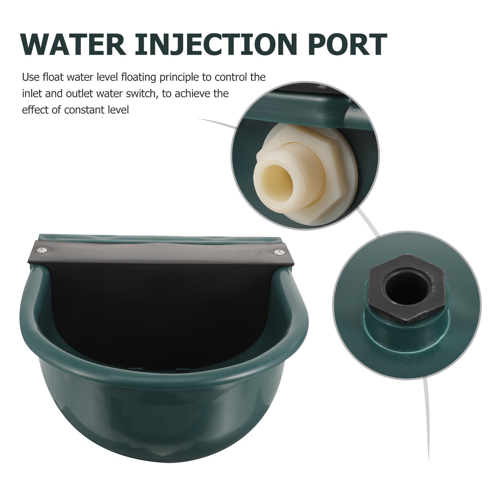 TEHAUX Abbeveratoio Automatico Livello Acqua Costante per Bestiame in Plastica Ciotola per Acqua Potabile ad Uso Automatico per Cavalli e Animali da Fattoria