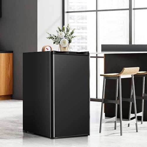 Miniatura 9 de KOTEK Mini refrigerador de 3.2 pies cúbicos con congelador, refrigerador compacto con termostato ajustable de 7 niveles y puerta reversible