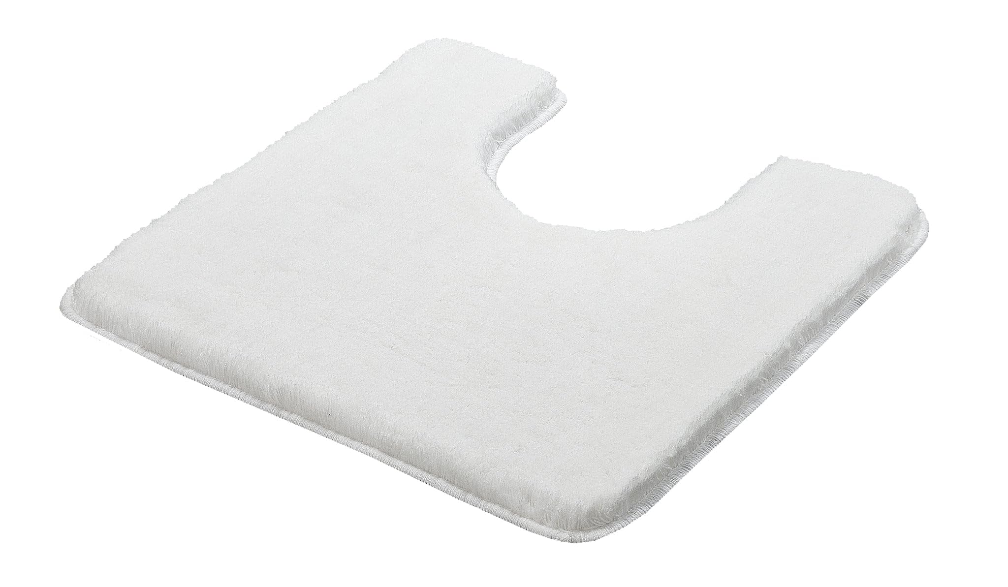 Kleine Wolke WC-Vorleger Relax Polarweiß 55 x 55 cm mit Ausschnitt | OEKO-TEX zertifiziert, rutschhemmende Unterseite, für Fußbodenheizung, maschinenwaschbar, 100% Polyacryl