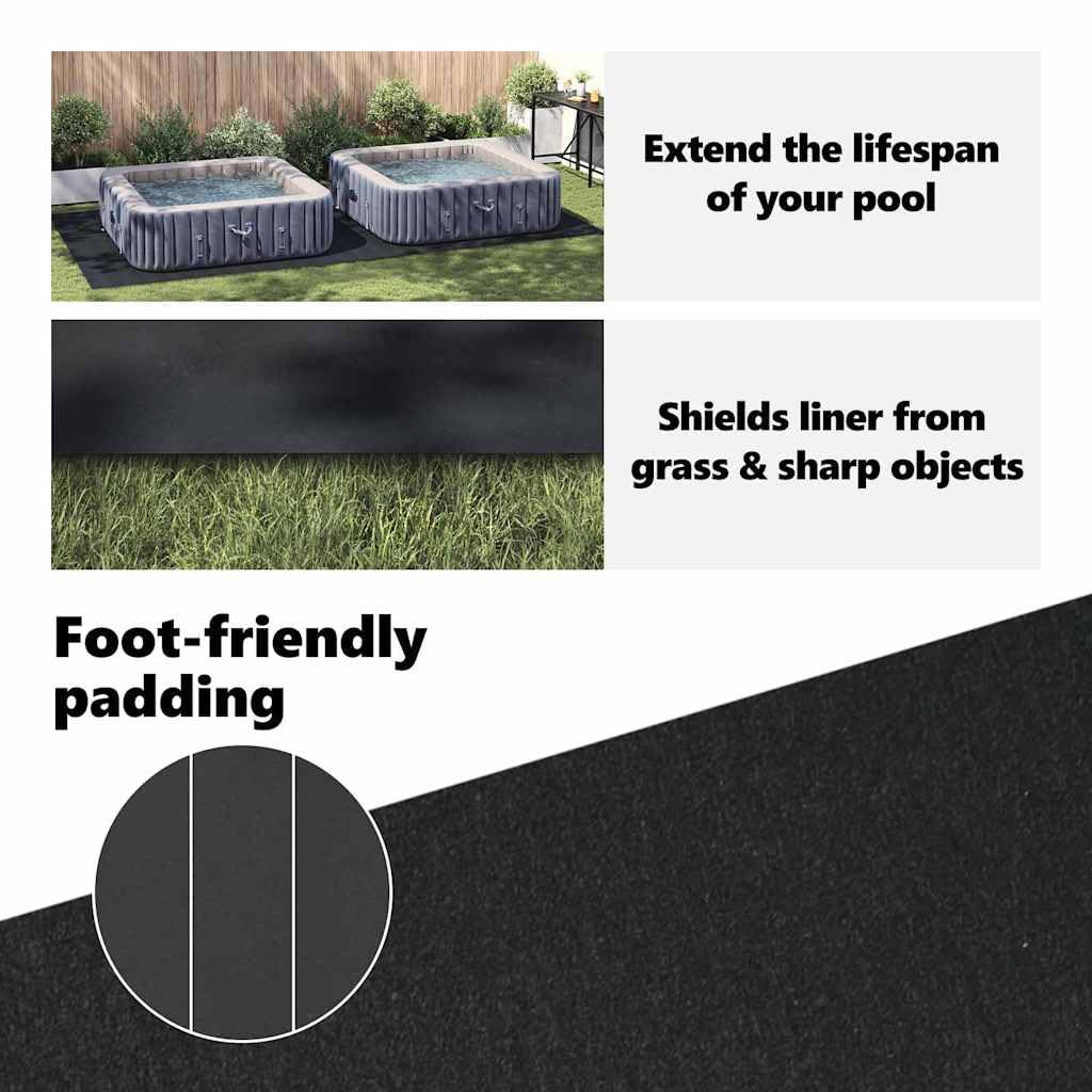 vidaXL Podkładka pod Basen 640 x 321 x 0,1 cm Prostokątny Czarny