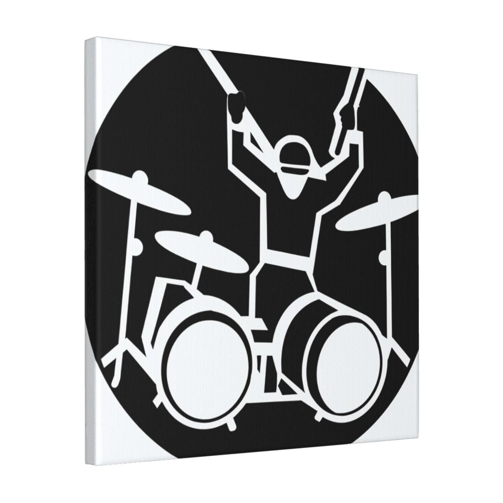 FodPand Drummer Canvas Wall Art for Living Room Wall Decor 16"x16" Modern Artwork Painting Pictures Hanging Canvas Prints Aesthetic Wall Art for Bedroom Bathroom Office Wallart Decor