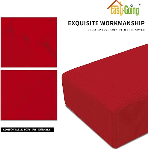 Vista 71 de Easy-Going - Funda elástica para taburete otomano, funda protectora para muebles, funda rectangular con parte inferior elástica Beige