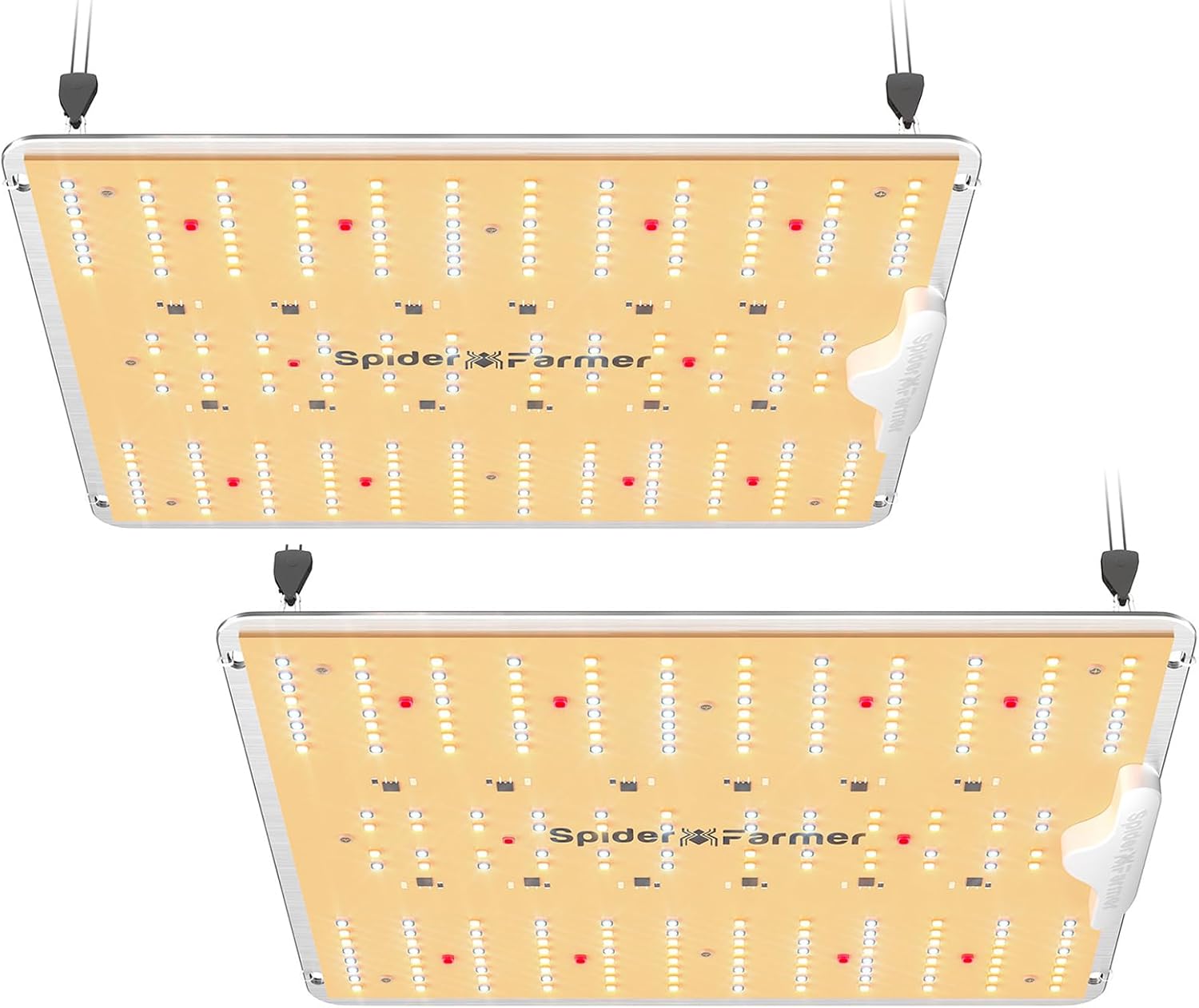 Spider Farmer LED-Wachstumslampe SF1000D, 2 Stück, Vollspektrum-Pflanzenlampe mit Samsung LM301B-Dioden, 100 W Wachstumslicht, Wachstumslampe für 60 x 60 cm Wachstumszelt, Zimmerpflanzen, Gemüse, Blüte Spider Farmer LED-Wachstumslampe SF1000D, 2 Stück, Vollspektrum-Pflanzenlampe mit Samsung LM301B-Dioden, 100 W Wachstumslicht, Wachstumslampe für 60 x 60 cm Wachstumszelt, Zimmerpflanzen, Gemüse, Blüte