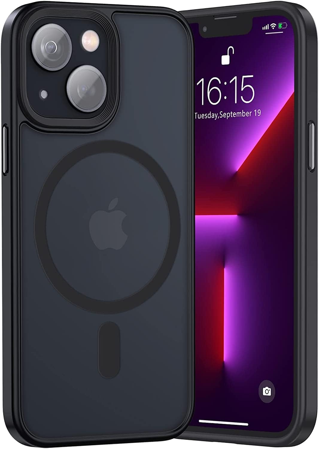 Enflamo Polycarbonate Matte Back Cover Case Compatible with Mag-Safe Designed for iPhone 14 Plus/iPhone 15 Plus | Ultra Hybrid Camera Bump Protection (Black) — Amazon image 6