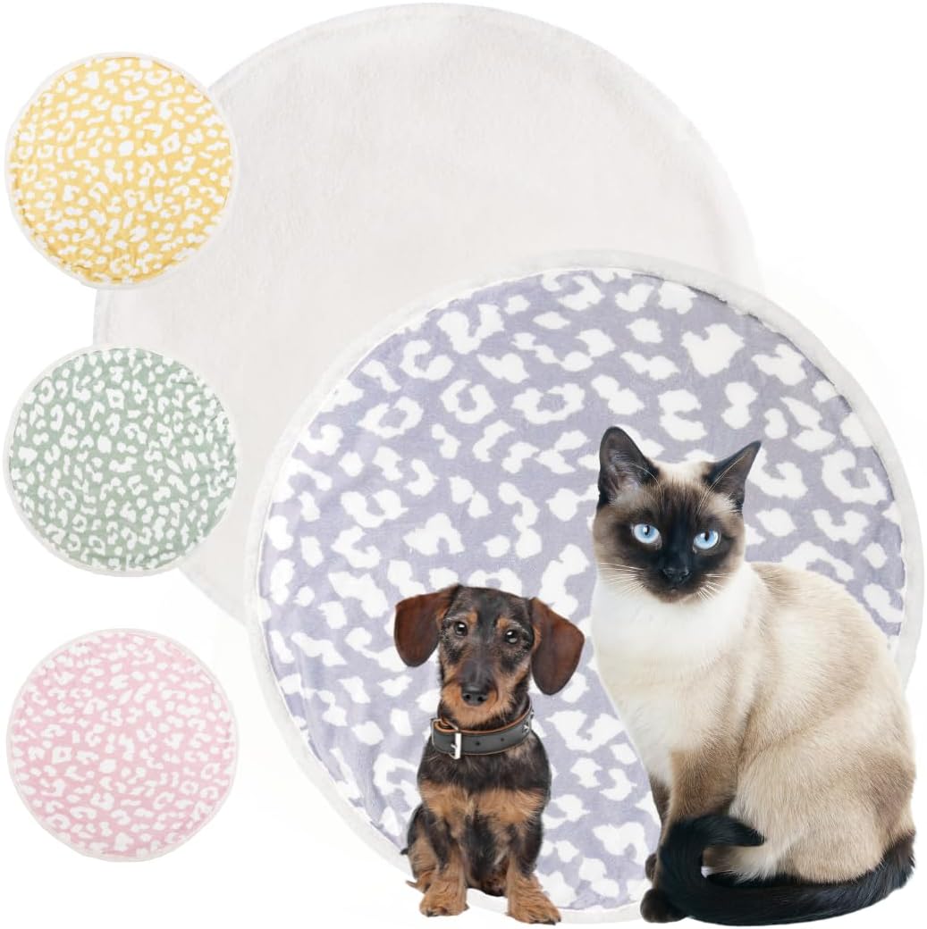 Cat Blanket for Indoor Cats – 29″ Soft Sherpa Fleece Pet Throw, Washable Reversible Dog Blanket for Small Dogs, Cats, Kittens, Couch Bed Sofa Car Protector – Grey