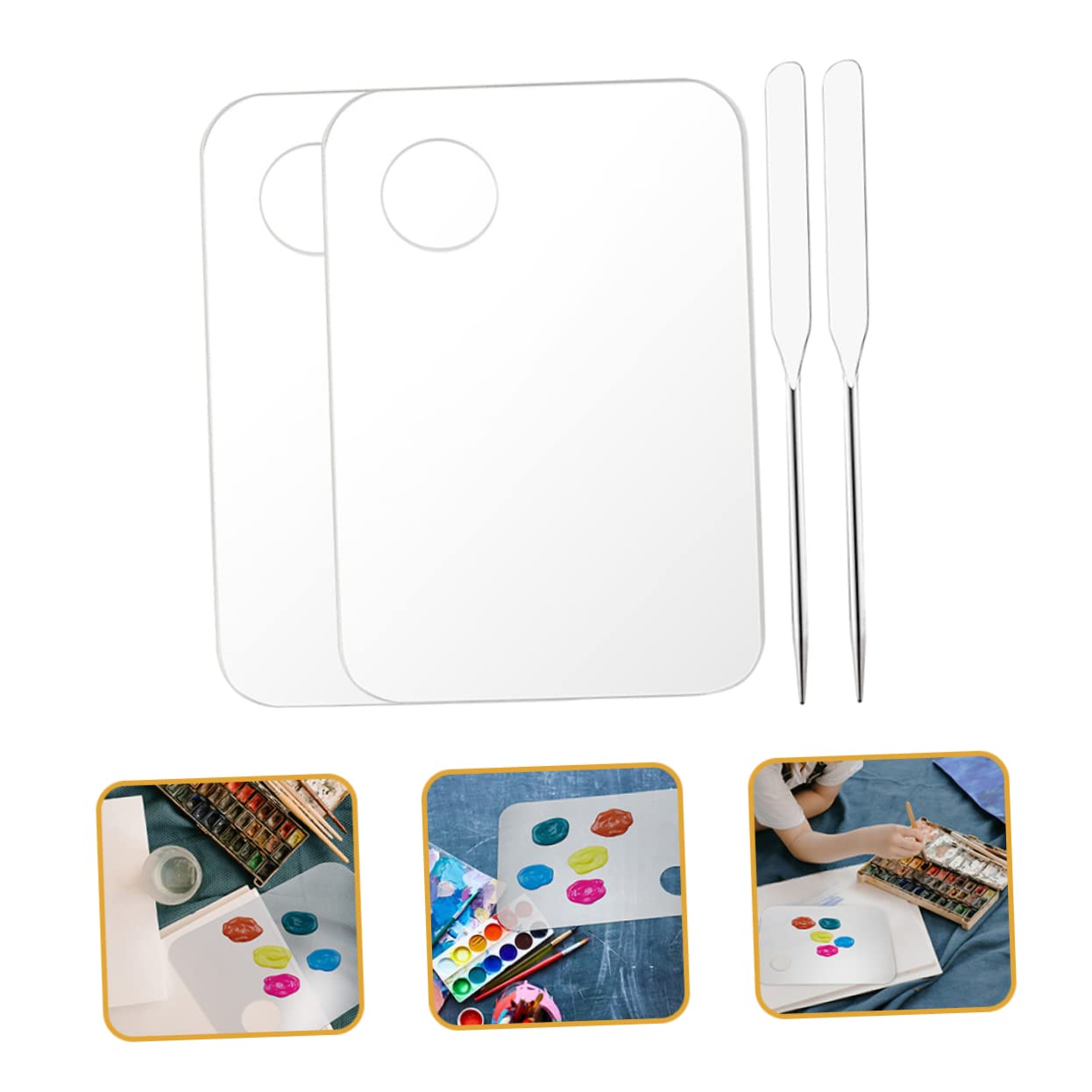 Didiseaon Complete Makeup Palette Kit Mixing Tray Spatula for Acrylic Painting Watercolor Nail Art