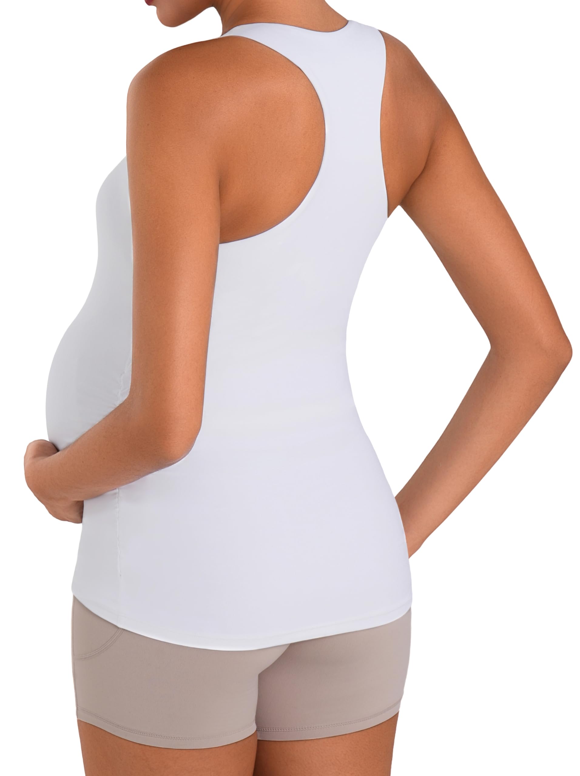 Sunzel Canotte premaman con reggiseno integrato senza maniche gravidanza Racerback Cami estive