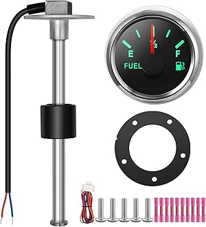 RUPSE Fuel Sender Unit Boat Fuel Tank Sending Unit Fuel Water Level Sensor Stainless Steel Fuel Sender and Fuel Gauge for Boat Car Truck RV (8.8"(225mm))