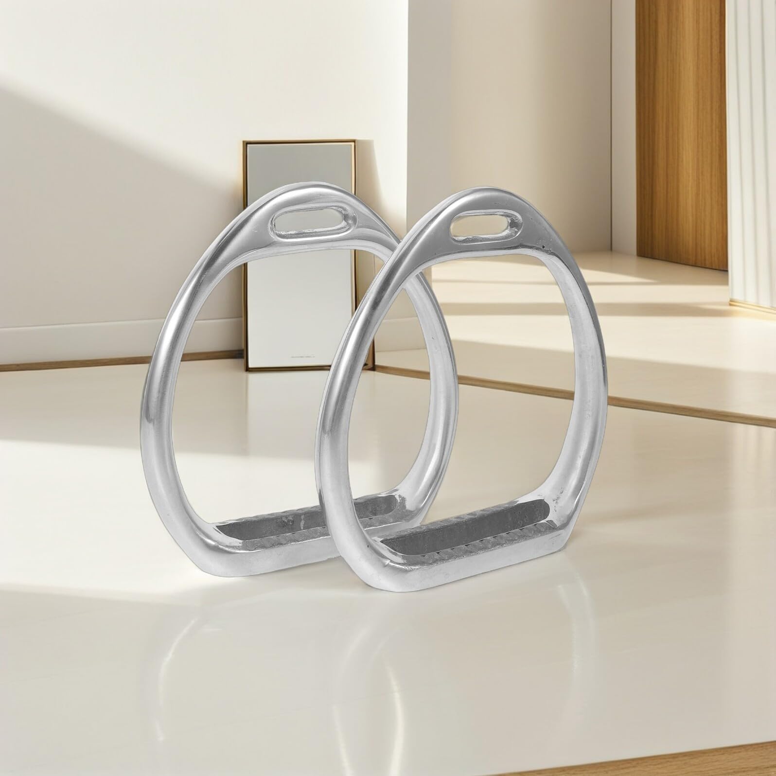 Estribos Occidentales de Aluminio Antideslizantes para Montar a Caballo, 1 Par, Estribos de Seguridad para Silla Inglesa, Herramienta Ecuestre para Deportes y Paseos