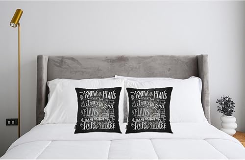 Miniatura 3 de Swono Juego de 2 fundas de almohada decorativas con versículo bíblico para el hogar, fundas de almohada para sala de estar, dormitorio, fundas de