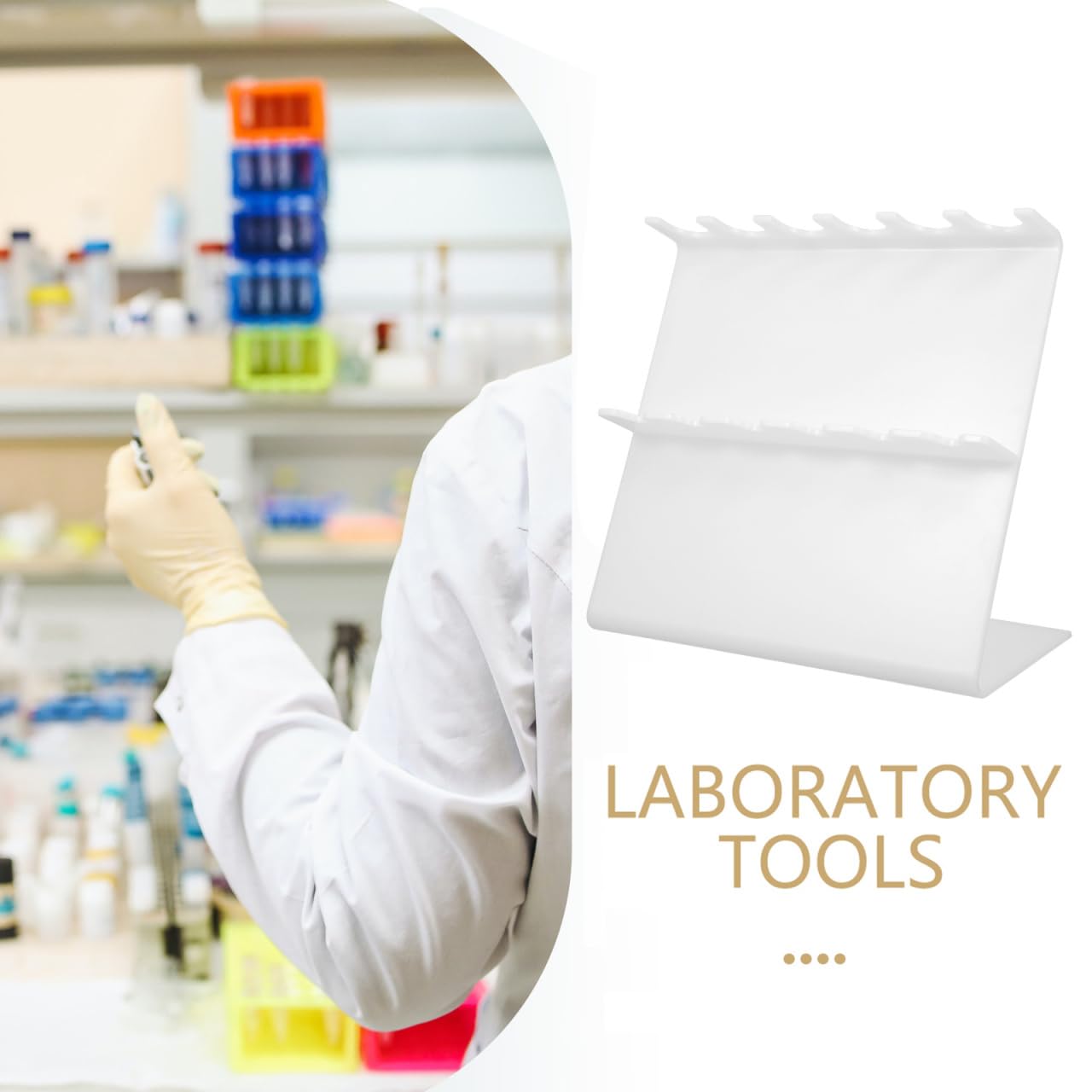 SOLUSTRE Soporte Para Pipetas De Laboratorio Plástico 6 Agujeros Estante Organizador 10.62x9.84x4.13in