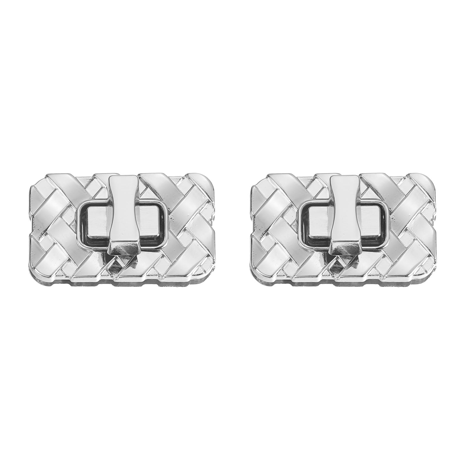 Fermoirs à visser pour sac à main 3,5x2 cm en alliage aluminium argenté x2