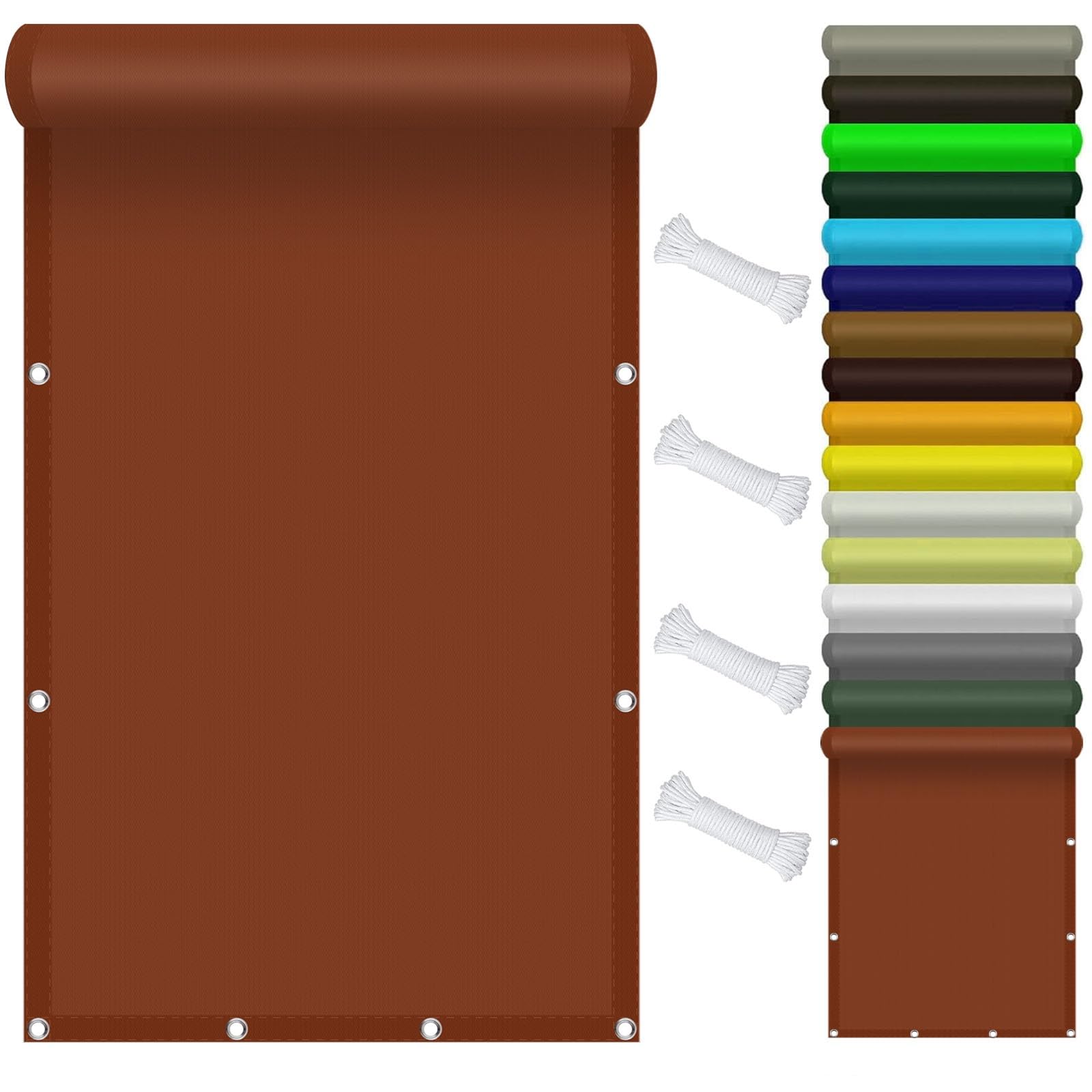 Voile d'ombrage hydrofuge 3.5x10m rouge rouille anti-déchirure