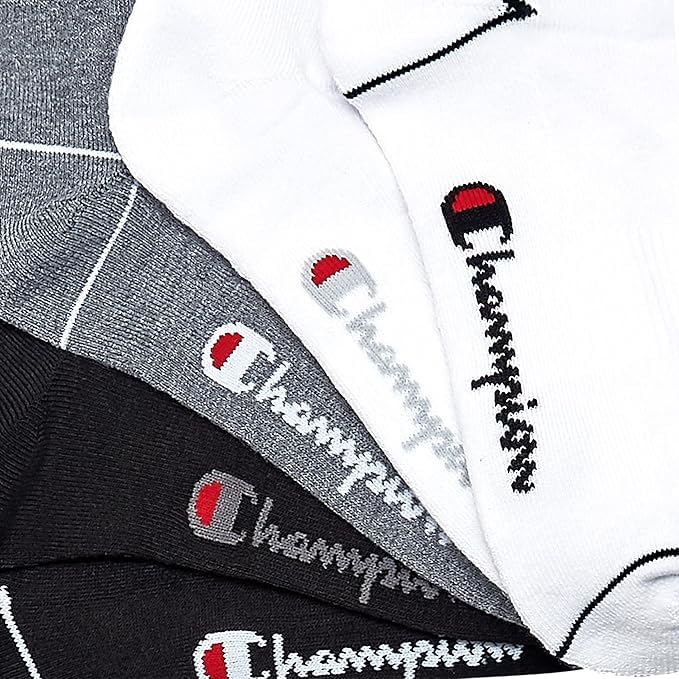 Image of Champion Men's Cushioned Crew Socks 5-Pack - Moisture-Wicking Athletic Crew Socks with Arch Support (Sizes 6-12)