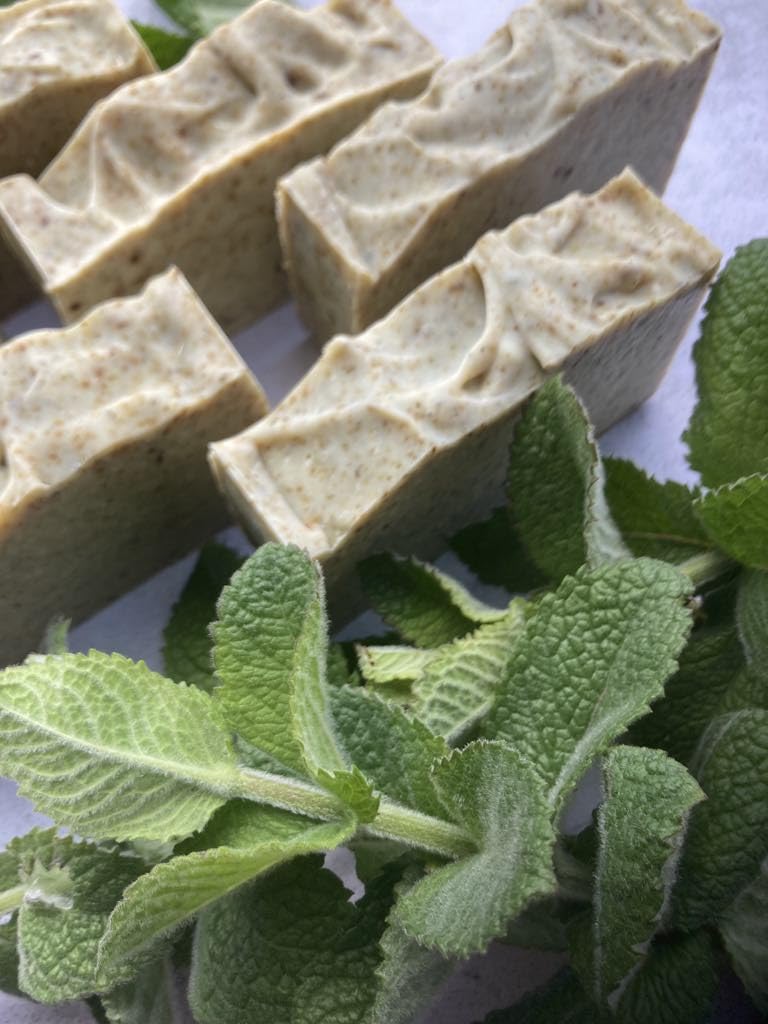 Peppermint -Eucalyptus Tallow Soap/handmade/natural/green clay/old fashion/bath/shower/menthol, 1 g (Pack of 1) - Image 3