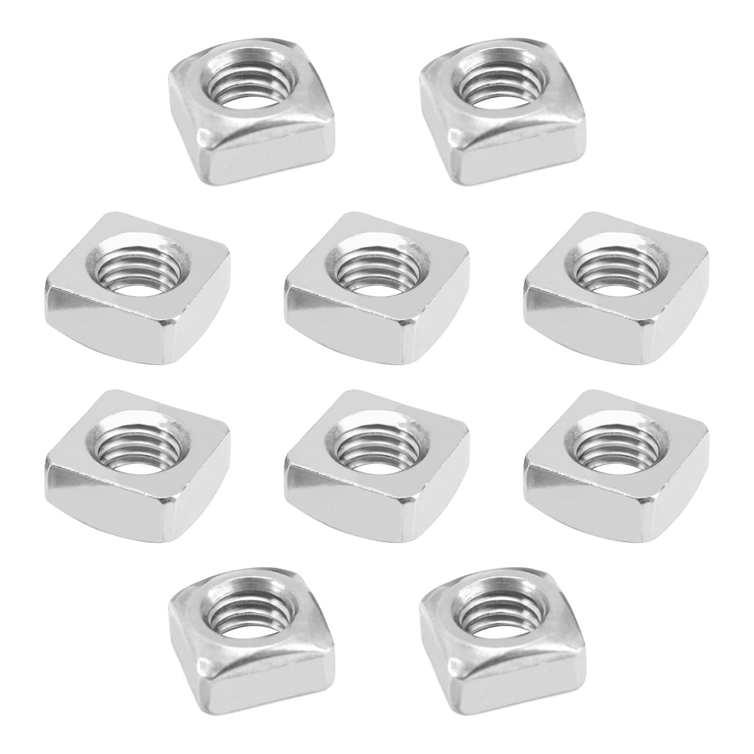 Juvielich 25pcs 304 Square Nuts M3 Metric Quadrilateral Nut Square