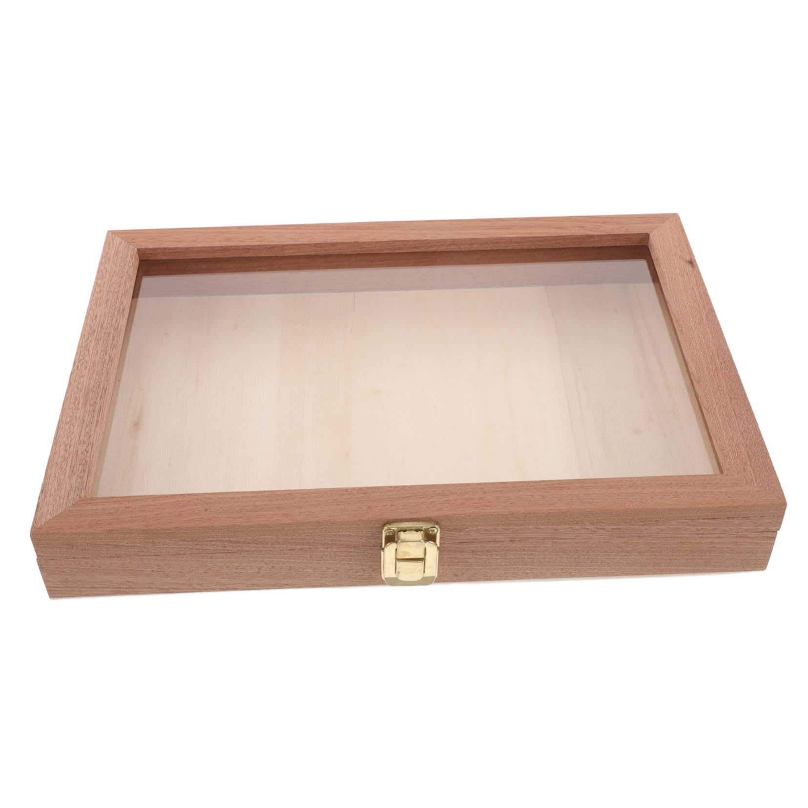Boîte de rangement Sapele vintage avec couvercle pour organisation maison