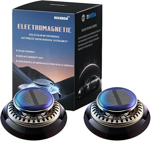 Electromagnetic Molecular Interference Antifreeze Snow Removal Instrument, Vehicle Microwave Molecular Deicing Instrument, Car Diffuser for Essential Oils (2PCS) (Black)