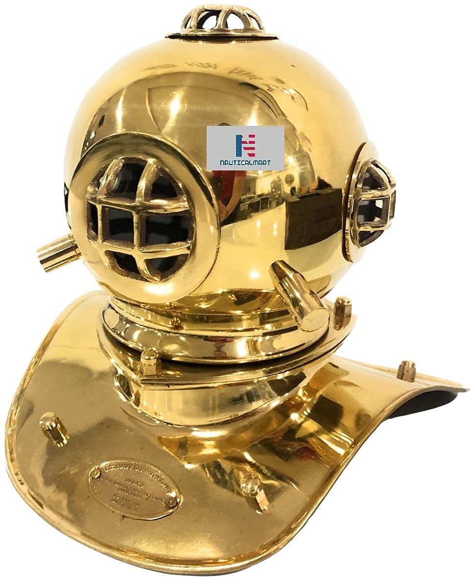 Nautical-Mart Brass Divers Diving Helmet Miniature US Navy Vintage Handmade Decorative