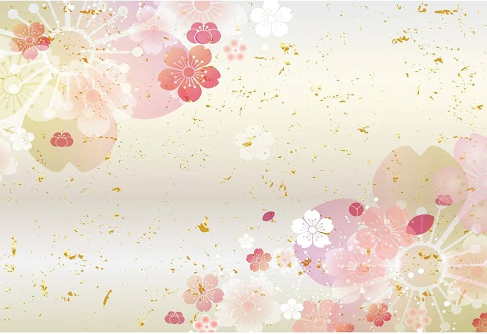 Amazon.co.jp: Qinunipoto 背景布 桜 和柄 草花模様の背景 花吹雪 和風