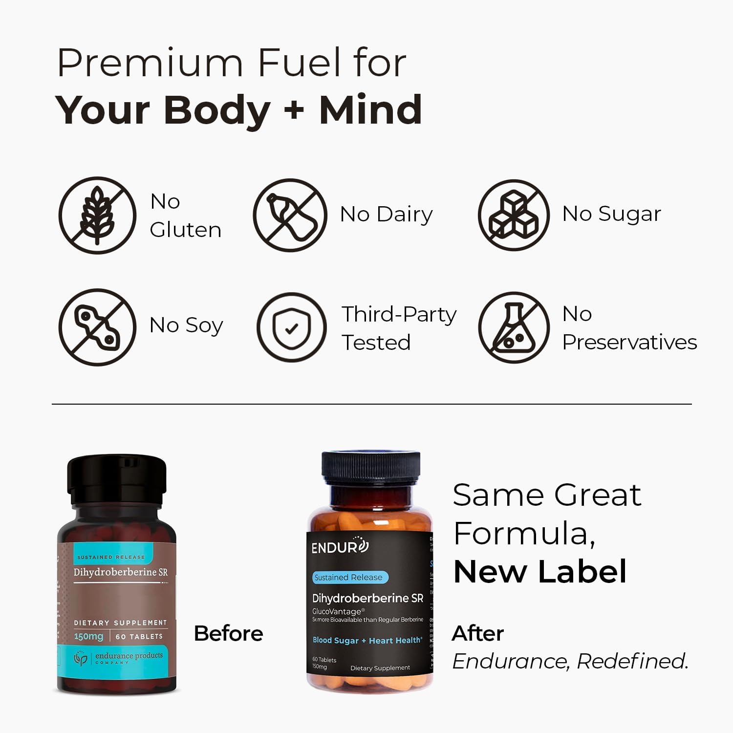 Endur Dihydroberberine SR, Supports Blood Sugar Health & Metabolism, Great for Weight Management Support, Gluten Free, 150mg (60 Tablets) - Image 3