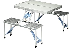 Outsunny Portable Table and Chair Set for Outdoor Picnics