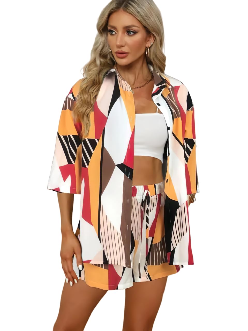 otabu | Beach Wear for Women Co Ord Set Two Piece Dress Top Short and Shrug Beach Dresses for Women-picture-35