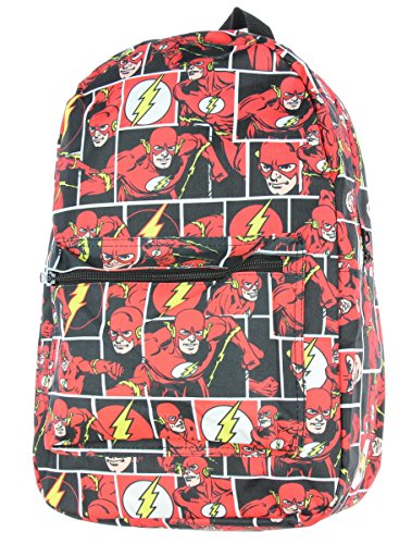DC Comics The Flash Comic Tiles Allover Print Sublimated Travel Laptop Backpack
