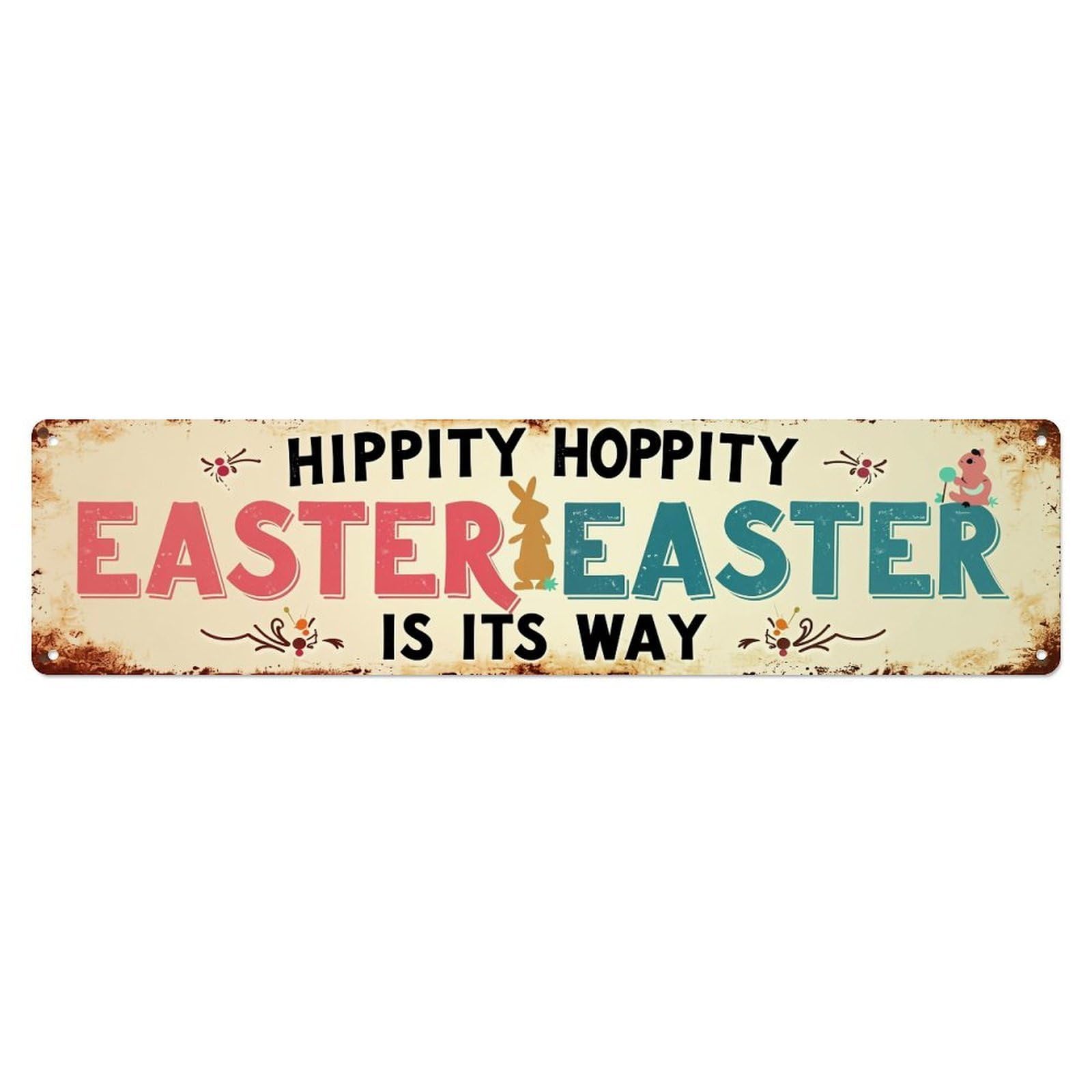 Hippity Hoppity Easter Is Way Metal Tin Sign Plaque