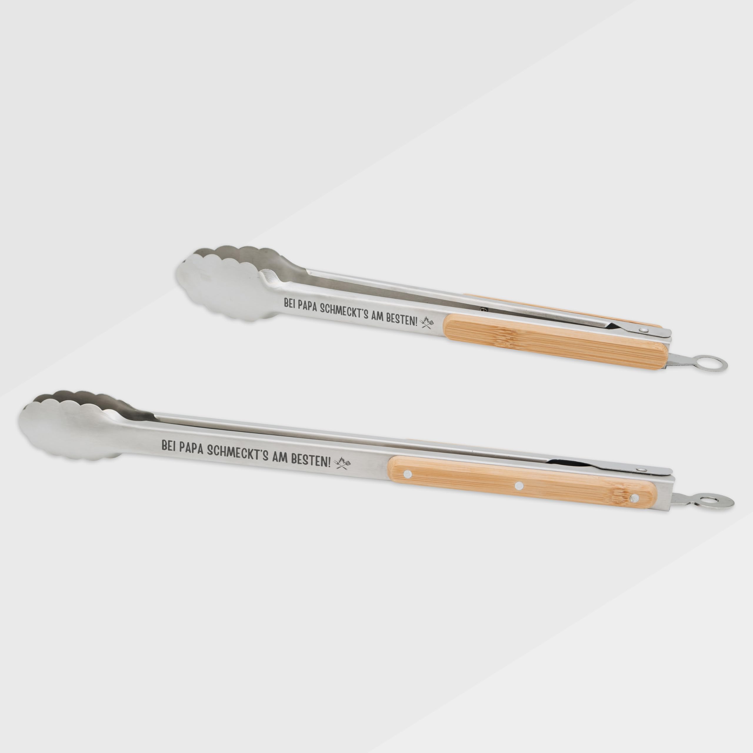 Grillzange personalisiert, Vatertagsgeschenk, Papa & Opa Geschenk, BBQ Zange, Vatertag, Männergeschenke mit deinem individuellen Wunschnamen (Papa groß)