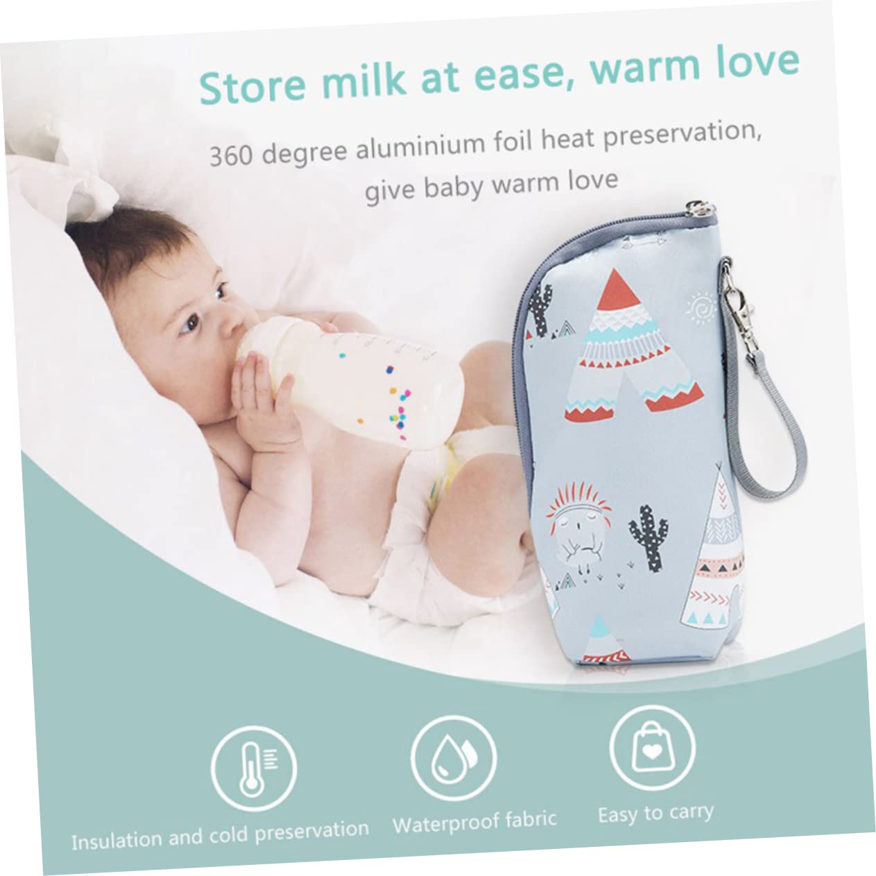 Toyvian 4pezzi Borsa Termica Per Bottiglie Di Latte Con Design Cerniera Accessorio Portatile Per Passeggini Isolamento Efficiente Per Ragazzo Ragazza Adatta Maggior Delle Bottiglie Sul