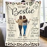 Pawfect House Best Friend Throw Blanket with Name, Personalized Gift for Sister or Bestie, Women Friends, Friendship Gift for Special Occasions