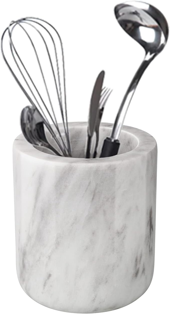 WORHE Kitchen Utensil Holder for Countertop Heavy Marble